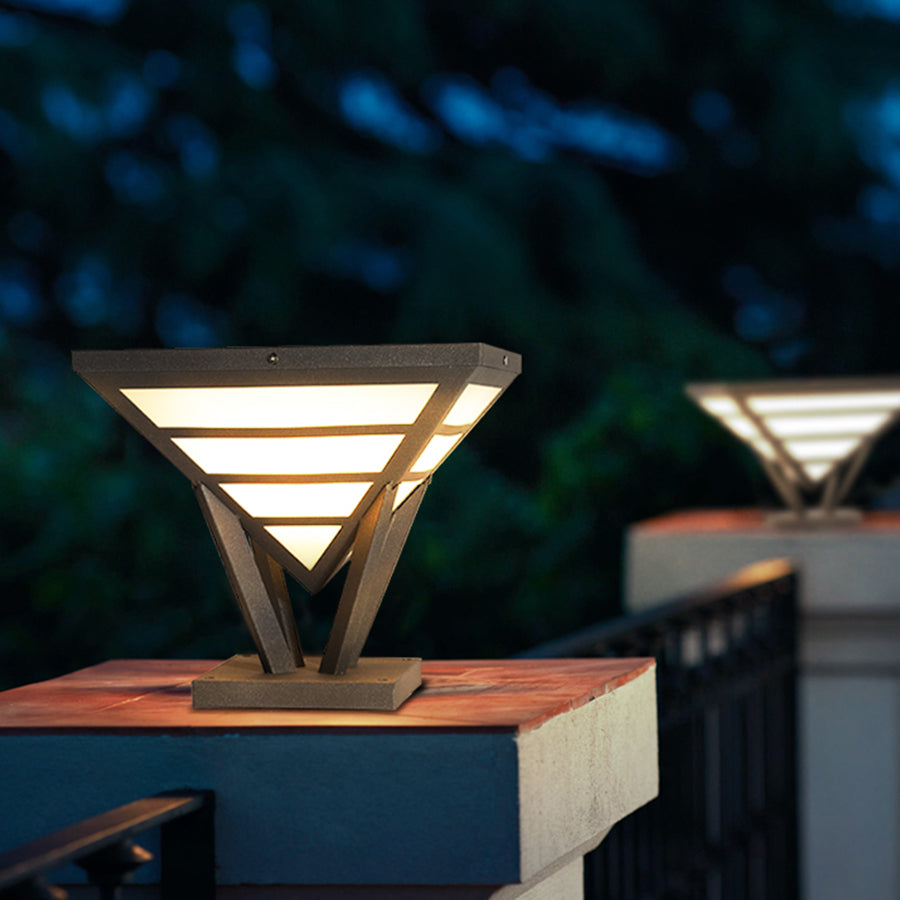 Modern Gate Pillar Lights Geometric Aluminum LED Light