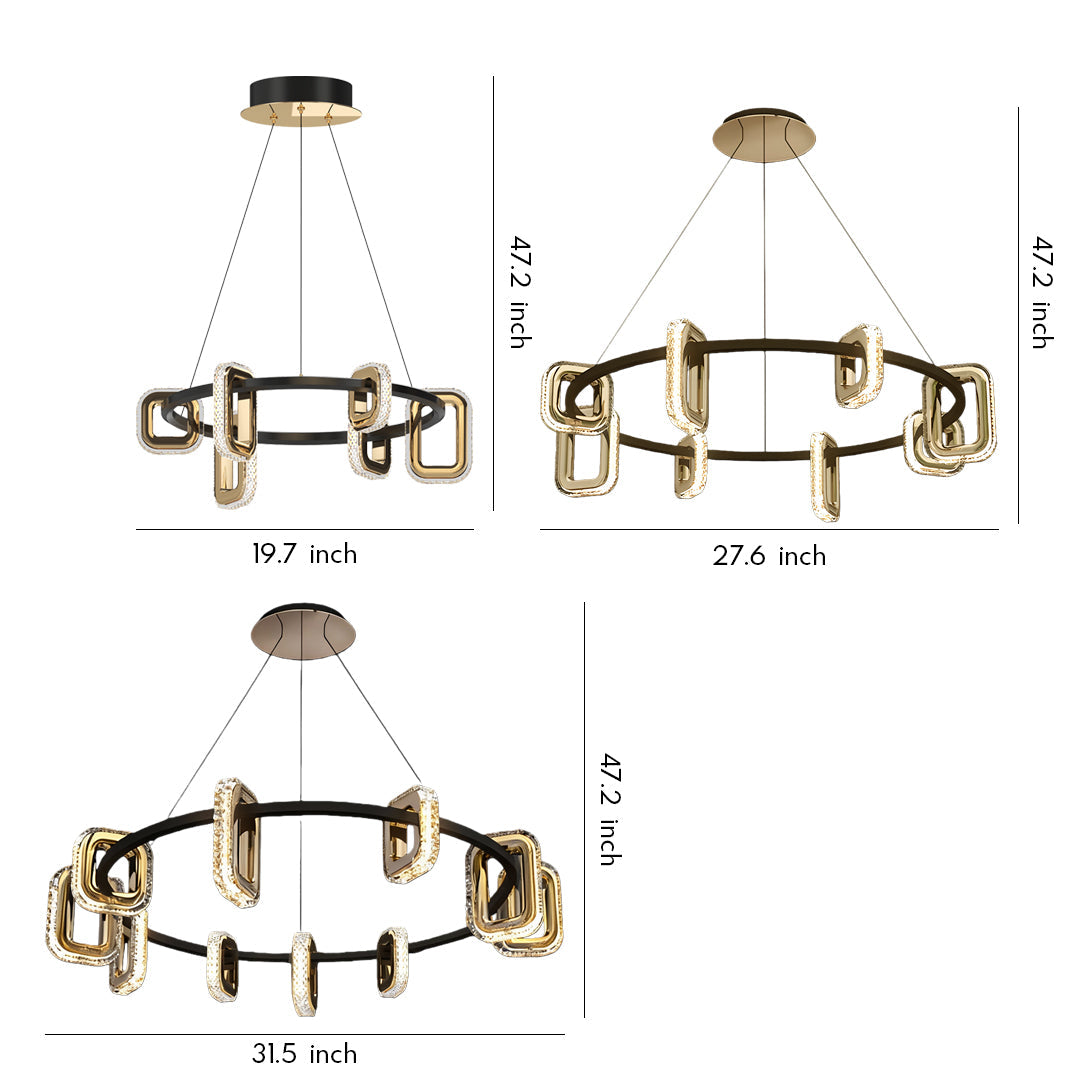 Modern Gold Chandeliers Personalized Acrylic Ceiling Light