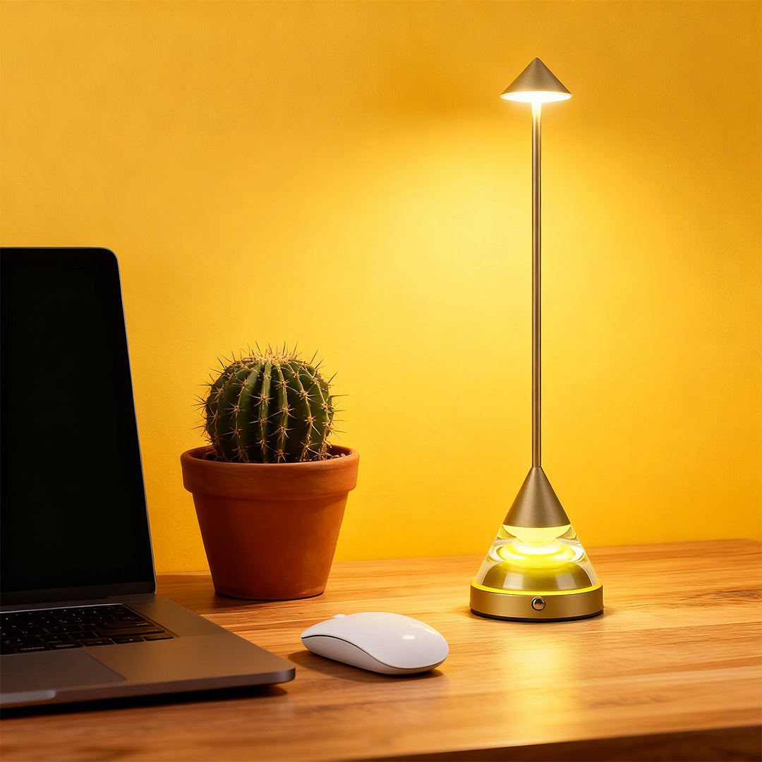 Unique Small Table Lamp Creative Pointed Aluminum Iron Accent Light