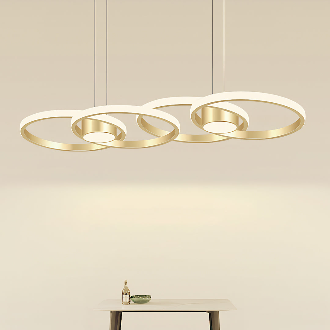 Gold Chandelier Lamp Nordic Style Aluminum Adjusted Ceiling Light