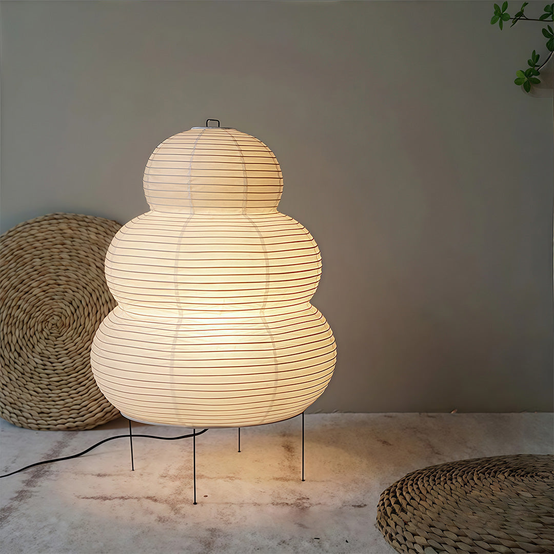 Rice Paper Table Lamps Minimalist Wabi-Sabi Design Light
