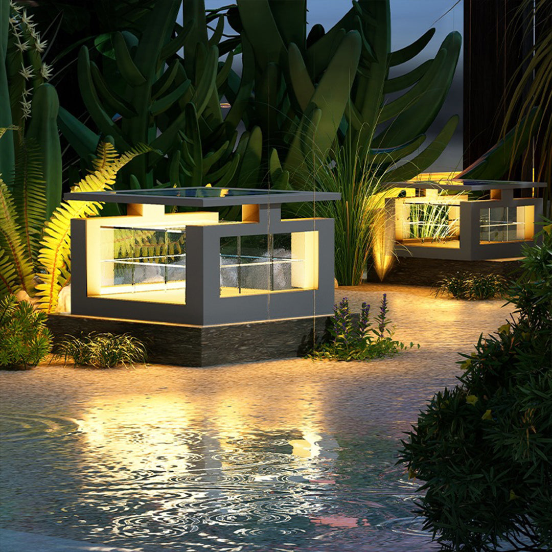 Stainless Steel LED Pillar Lights Waterproof with Acrylic Lampshade