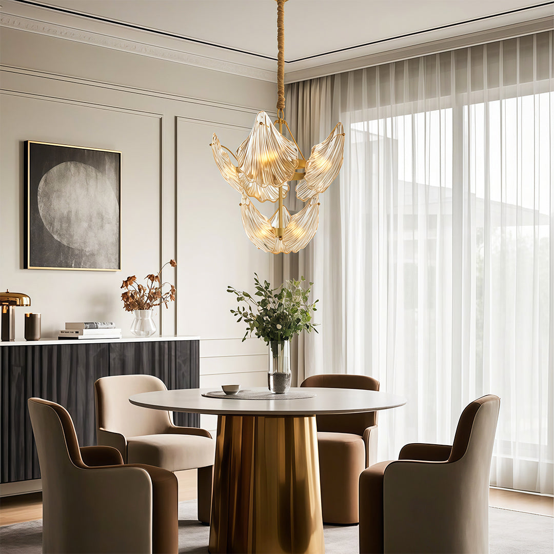 Modern Large Chandeliers Luxury Copper Glass Ceiling Light