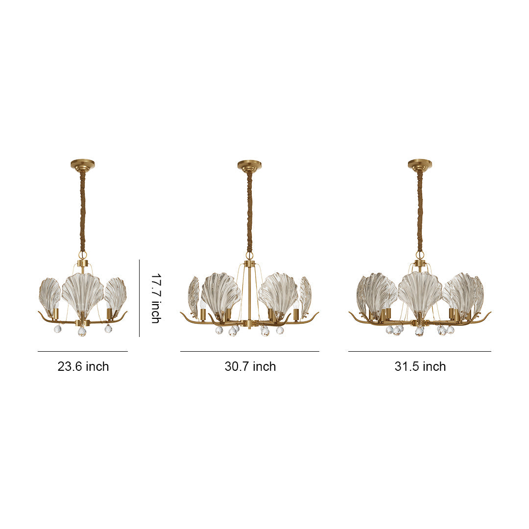 Shell Chandeliers Modern Copper Glass Ceiling Light