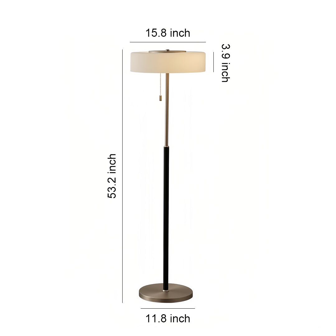 Floor Lamp with LED Drum Shade Elegant Ambient Tall Standing Light