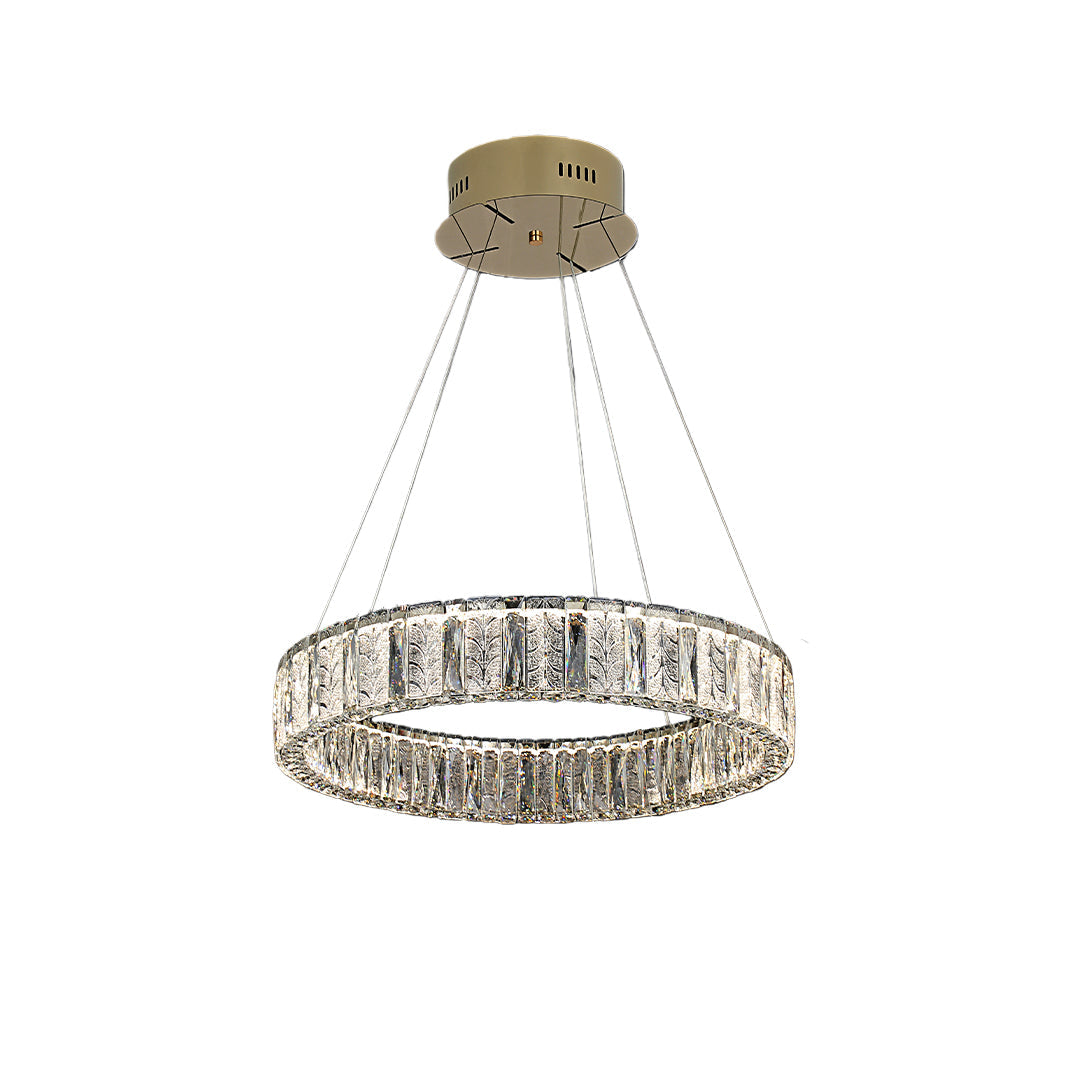 LED Ring Chandelier Stainless Steel Crystal Ceiling Lights