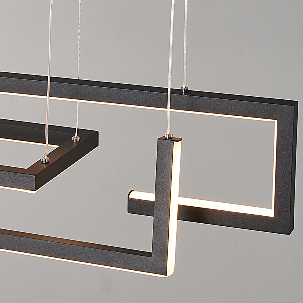 Modern Linear LED Chandelier Hardware Ceiling Light