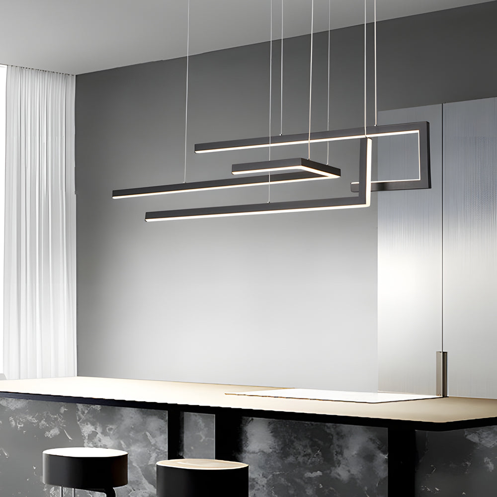 Modern Linear LED Chandelier Hardware Ceiling Light