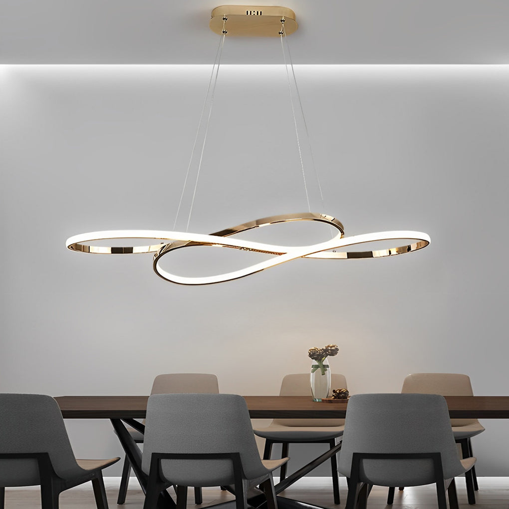 LED Infinity Chandelier Modern Irregular Wave Line Ceiling Light