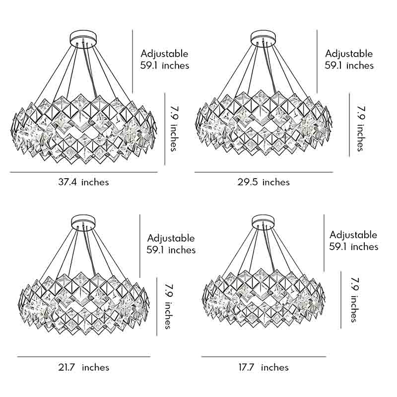 Modern Luxury Crystal Room Dining Chandeliers Metal Ceiling Light