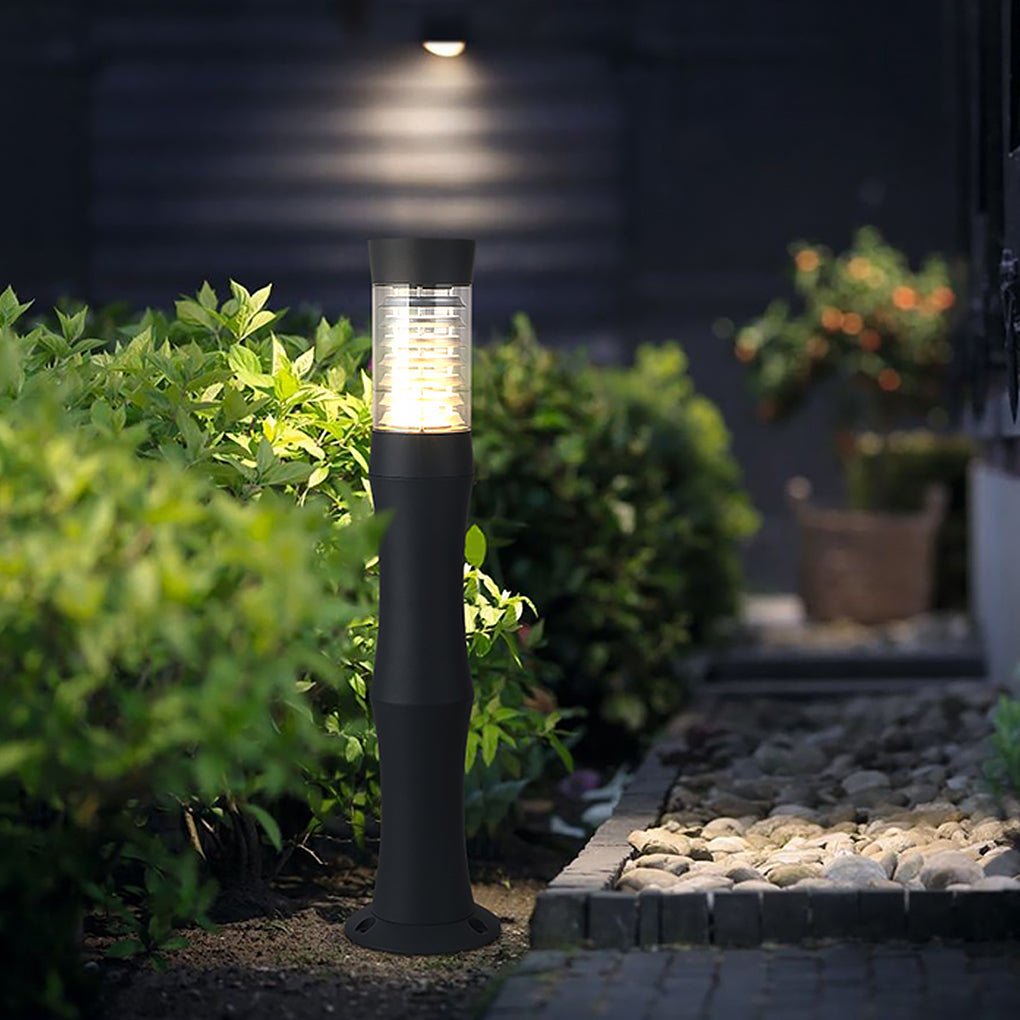 Black Bollard Garden Lights Modern Minimalist Outdoor Light