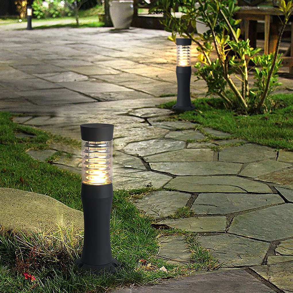 Black Bollard Garden Lights Modern Minimalist Outdoor Light