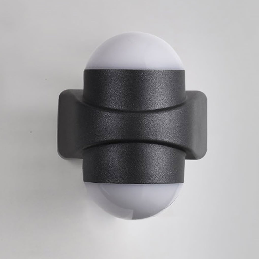 Modern Double Heads Wall Sconce Waterproof LED Black Outdoor Light