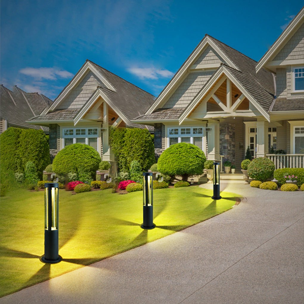 Exterior Bollard Light Fixtures Modern Circular LED Light