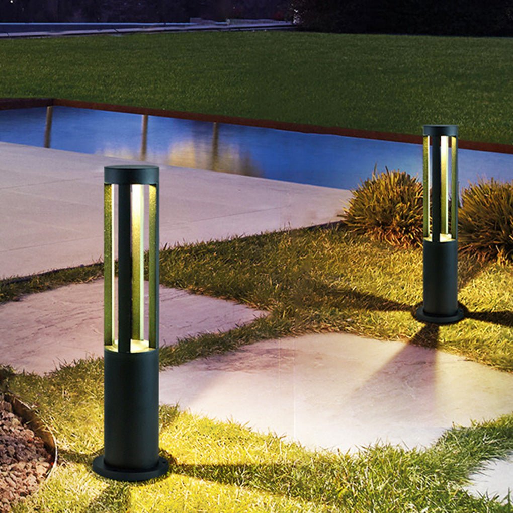 Exterior Bollard Light Fixtures Modern Circular LED Light