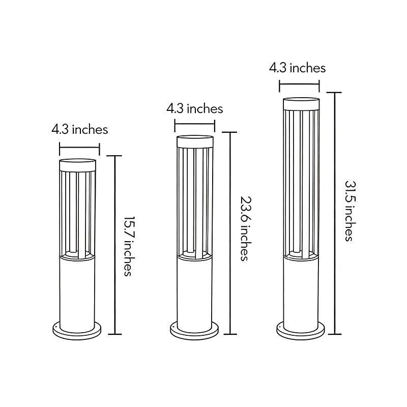 Exterior Bollard Light Fixtures Modern Circular LED Light