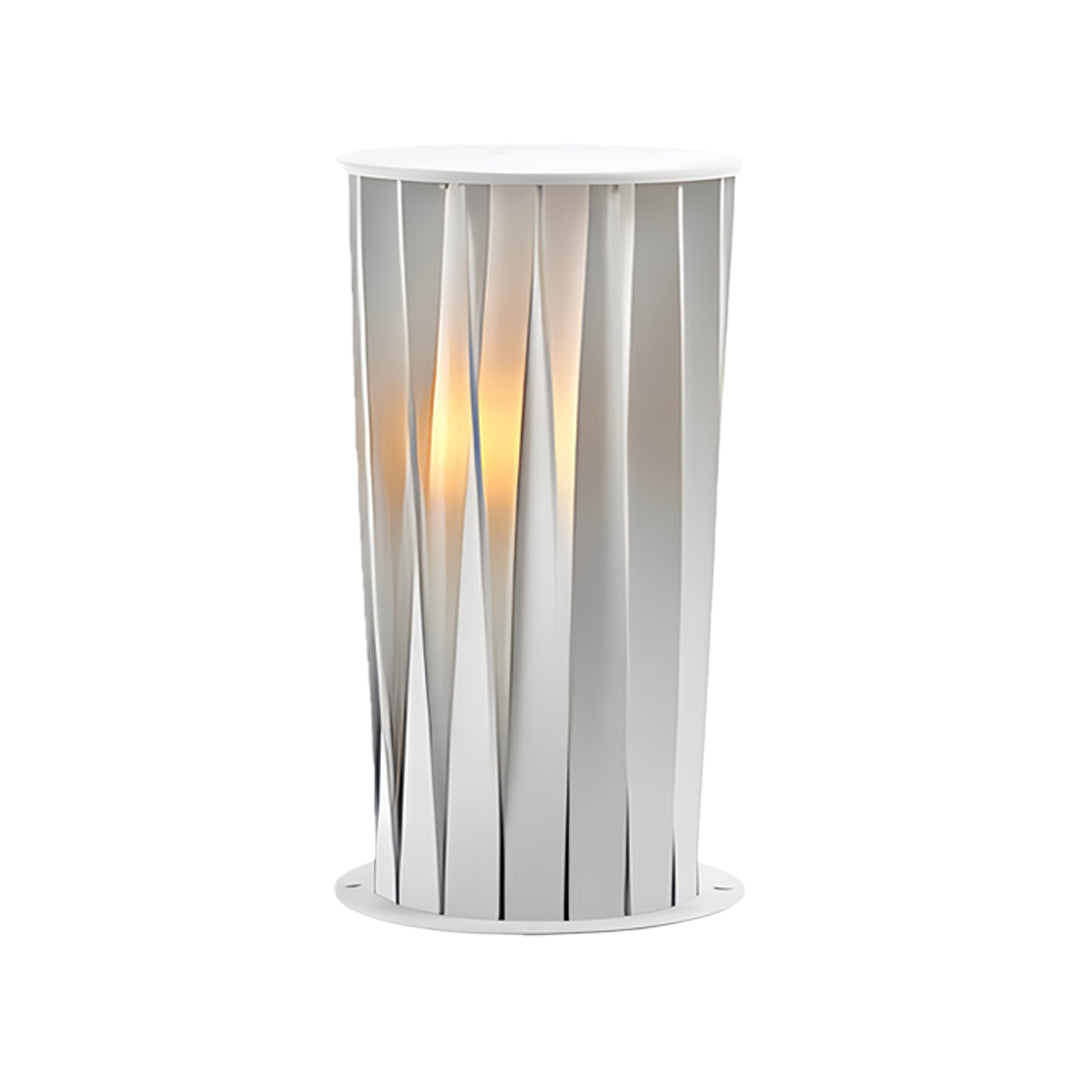 Modern Outdoor Lanterns White Twisted Metal LED Light