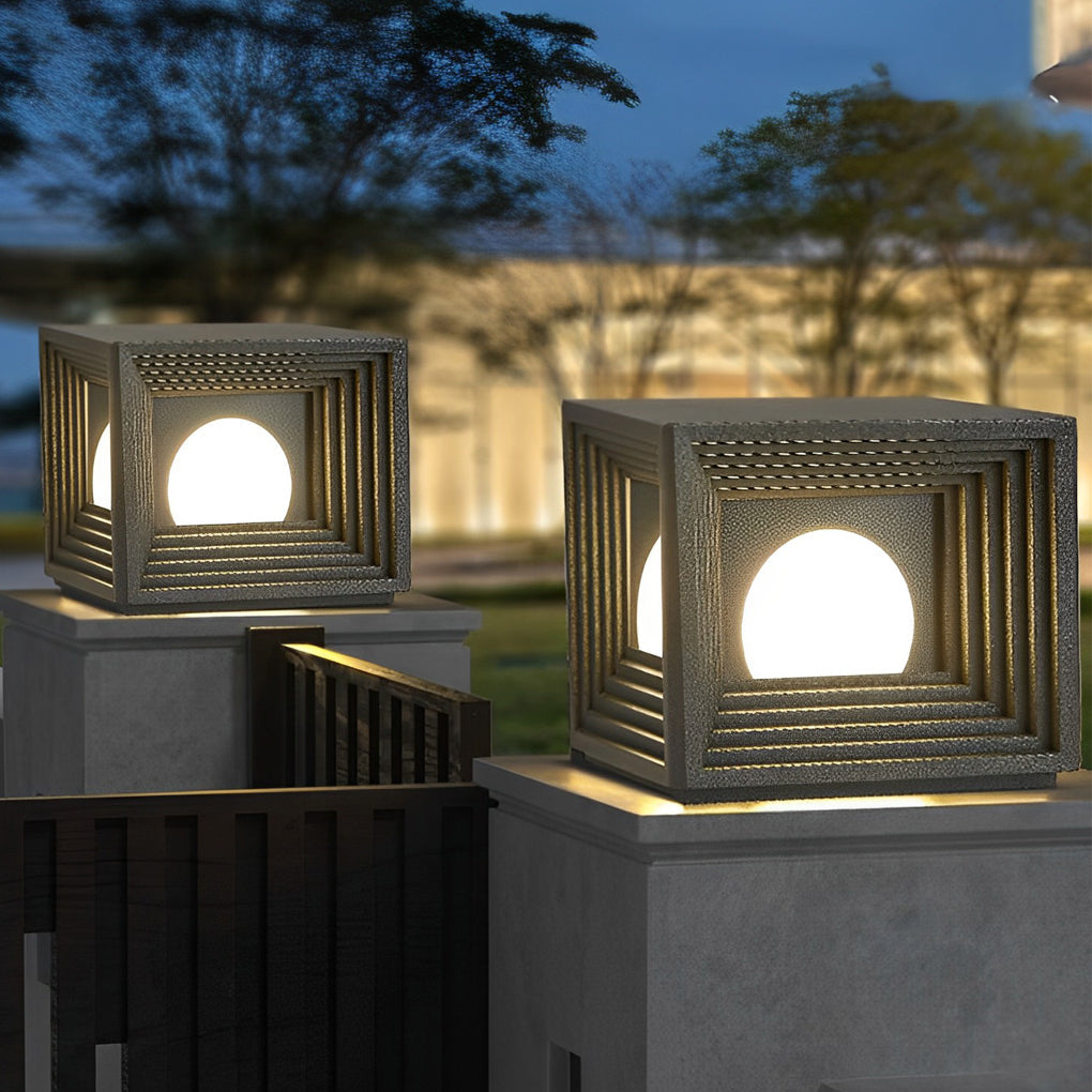 Modern Outdoor Pillar Lights Waterproof Square Creative LED Light