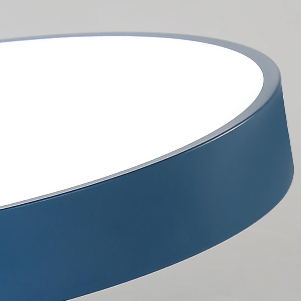 Modern Semi Flush Mount Ceiling Lights Thick Round LED Metal Light