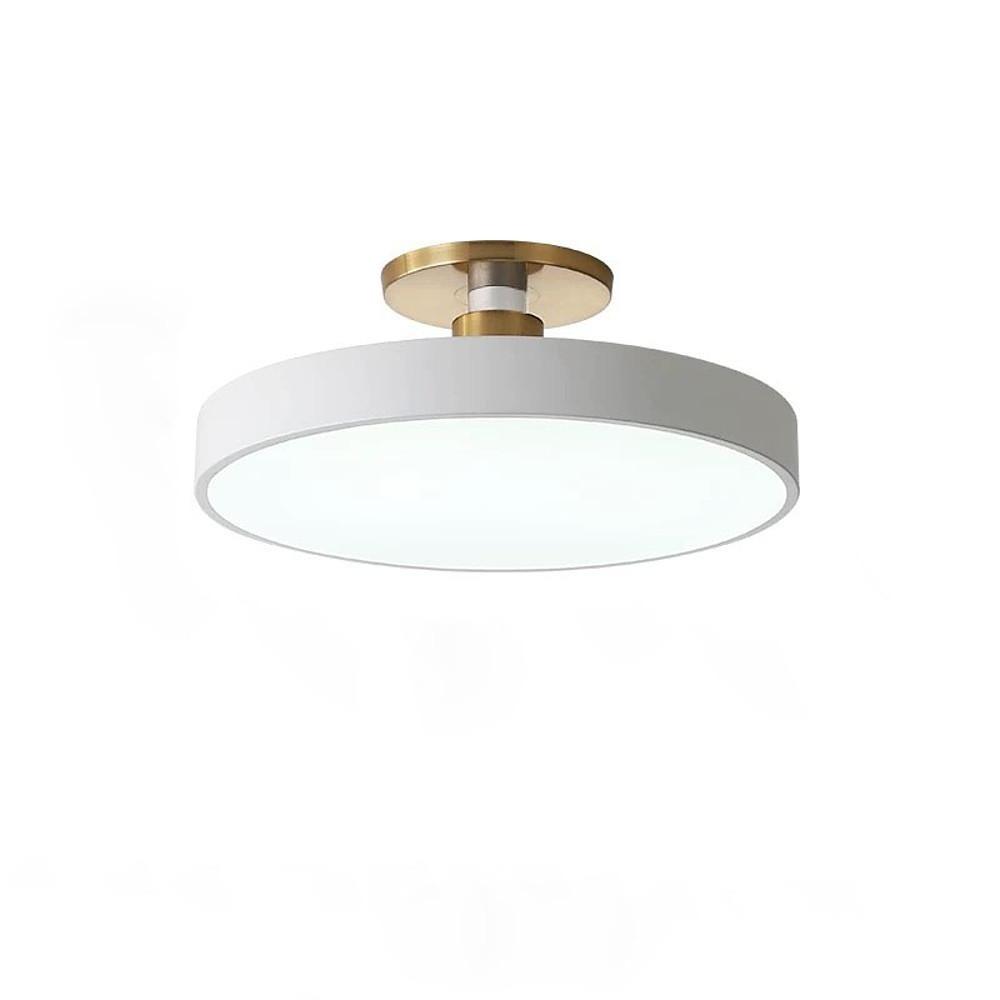 Modern Semi Flush Mount Ceiling Lights Thick Round LED Metal Light