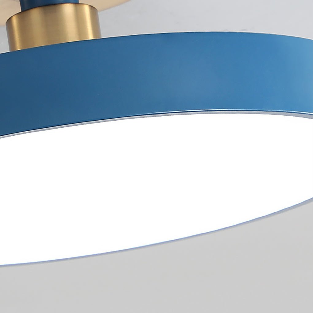 Modern Semi Flush Mount Ceiling Lights Thick Round LED Metal Light
