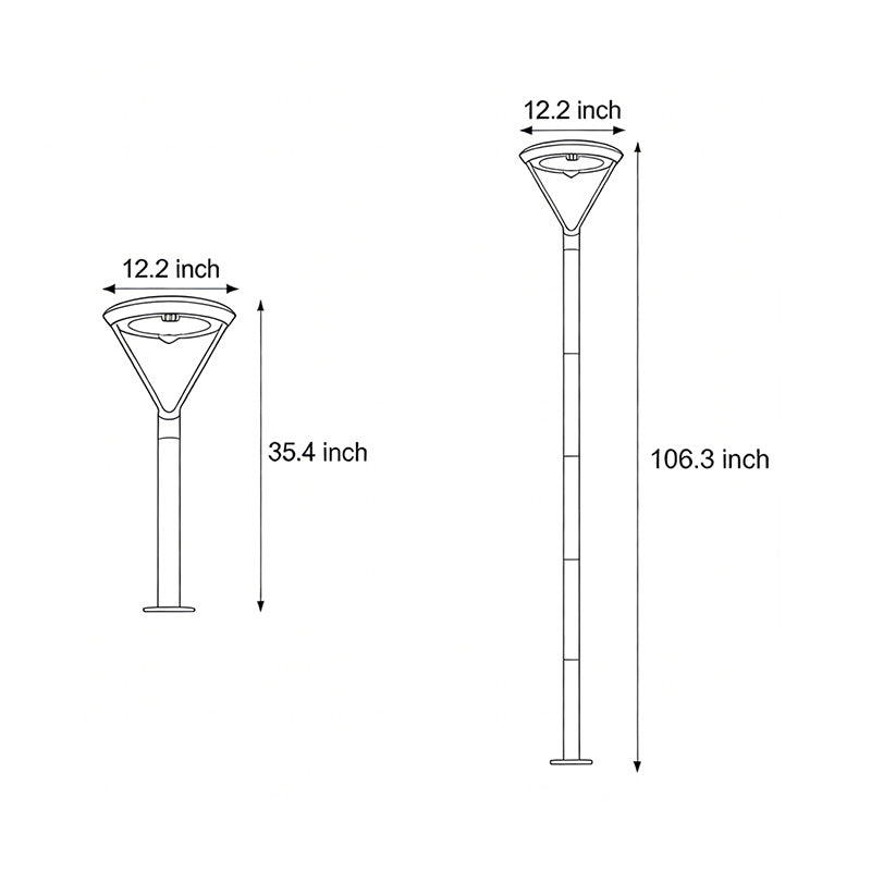 Garden Pole Lamp Modern Waterproof Solar LED Aluminum Light