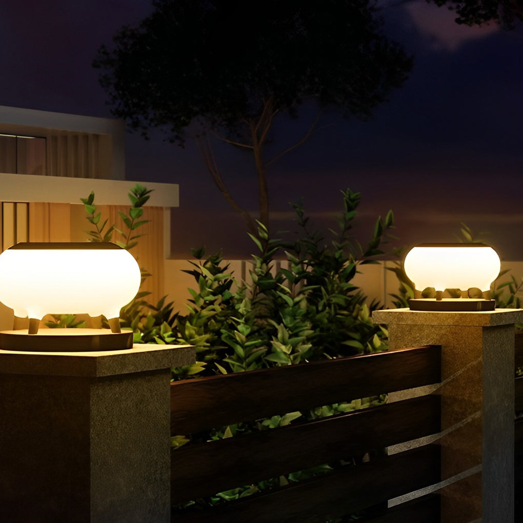 Solar Column Pillar Lights Stainless Steel Fence Light