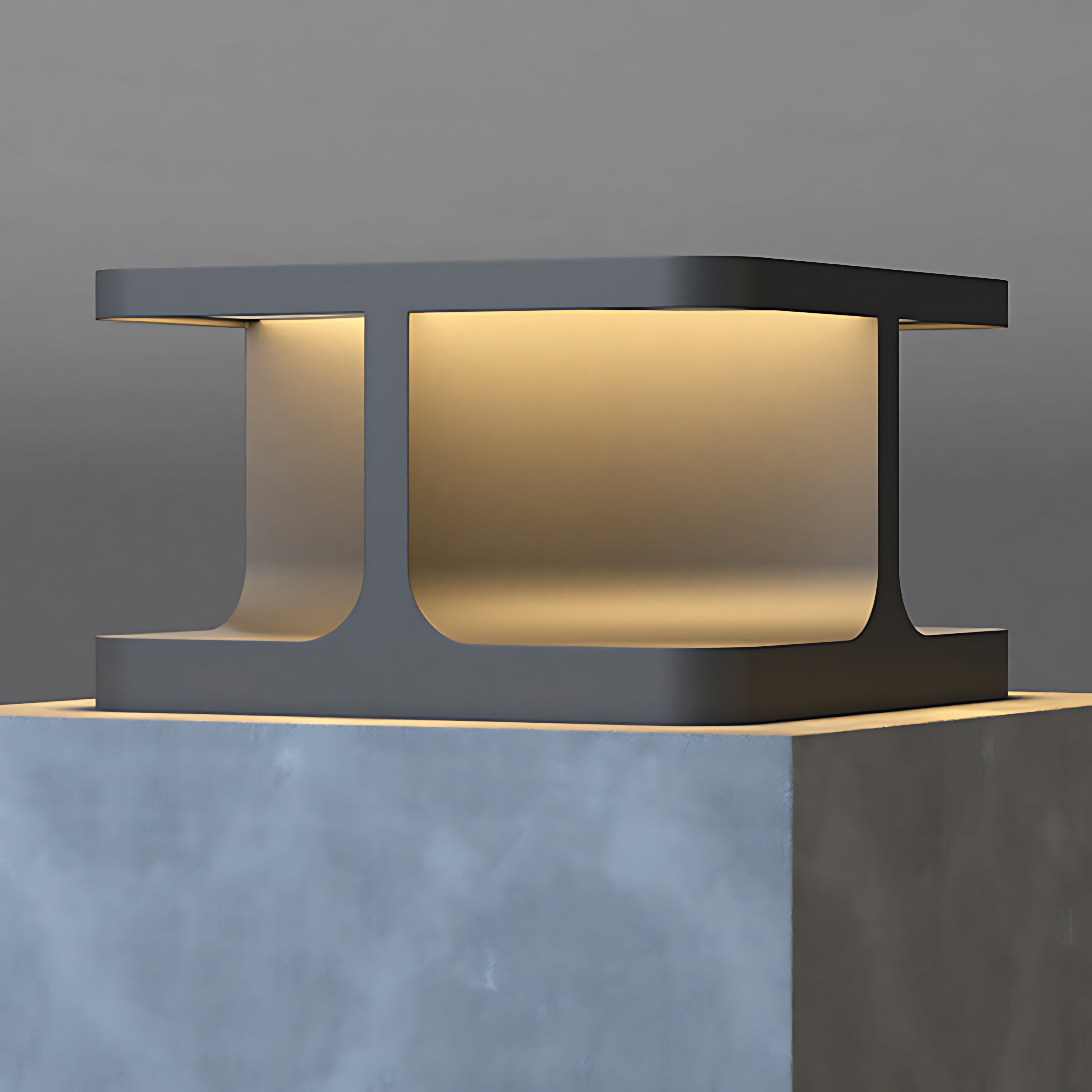 Modern Square Pillar Lights Waterproof Stainless Steel Courtyard