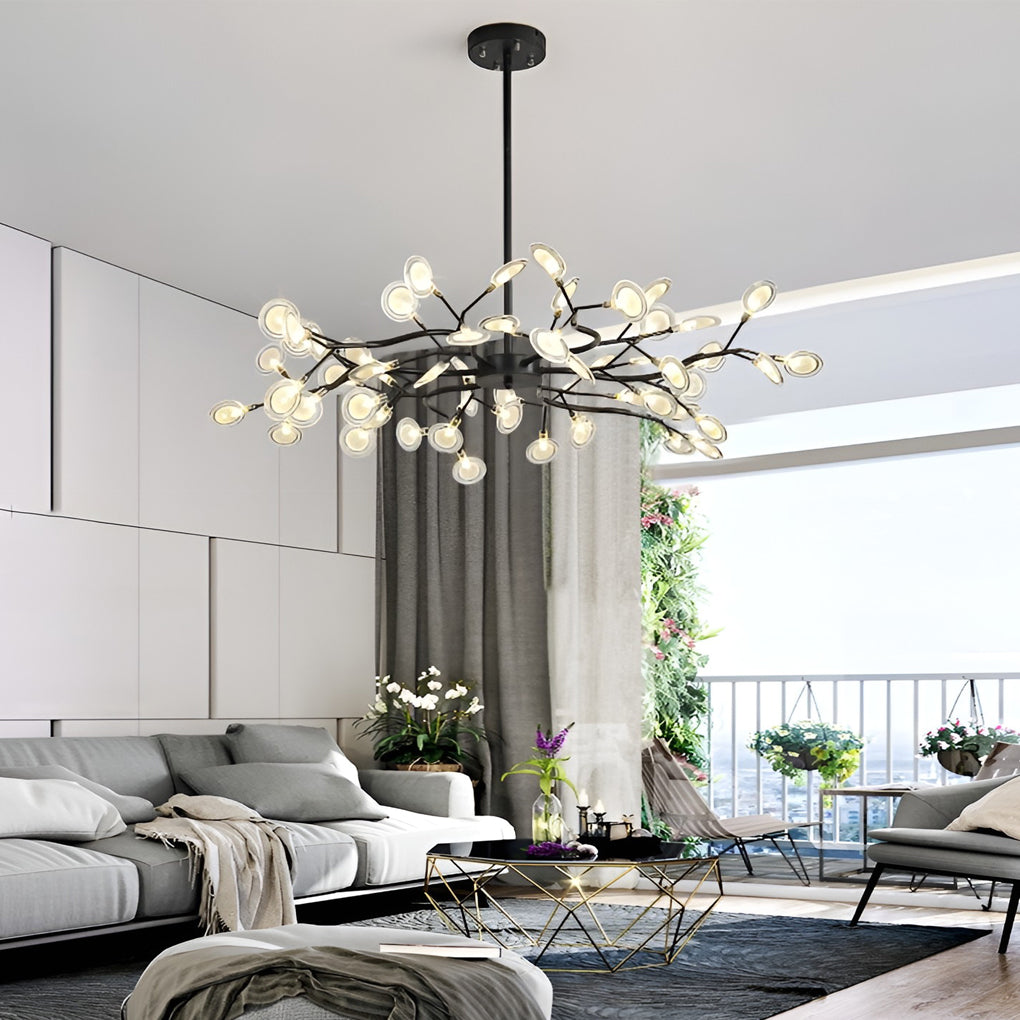 Modern Tree Branch Chandelier Metal Acrylic Ceiling Light