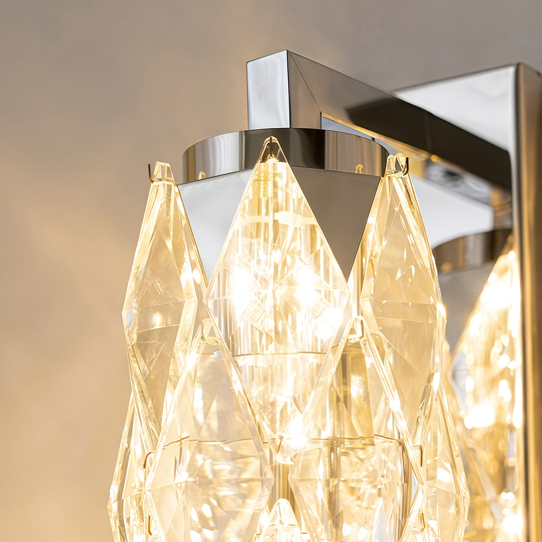 Modern Wall Light Geometric Design Stainless Steel Crystal Lamp