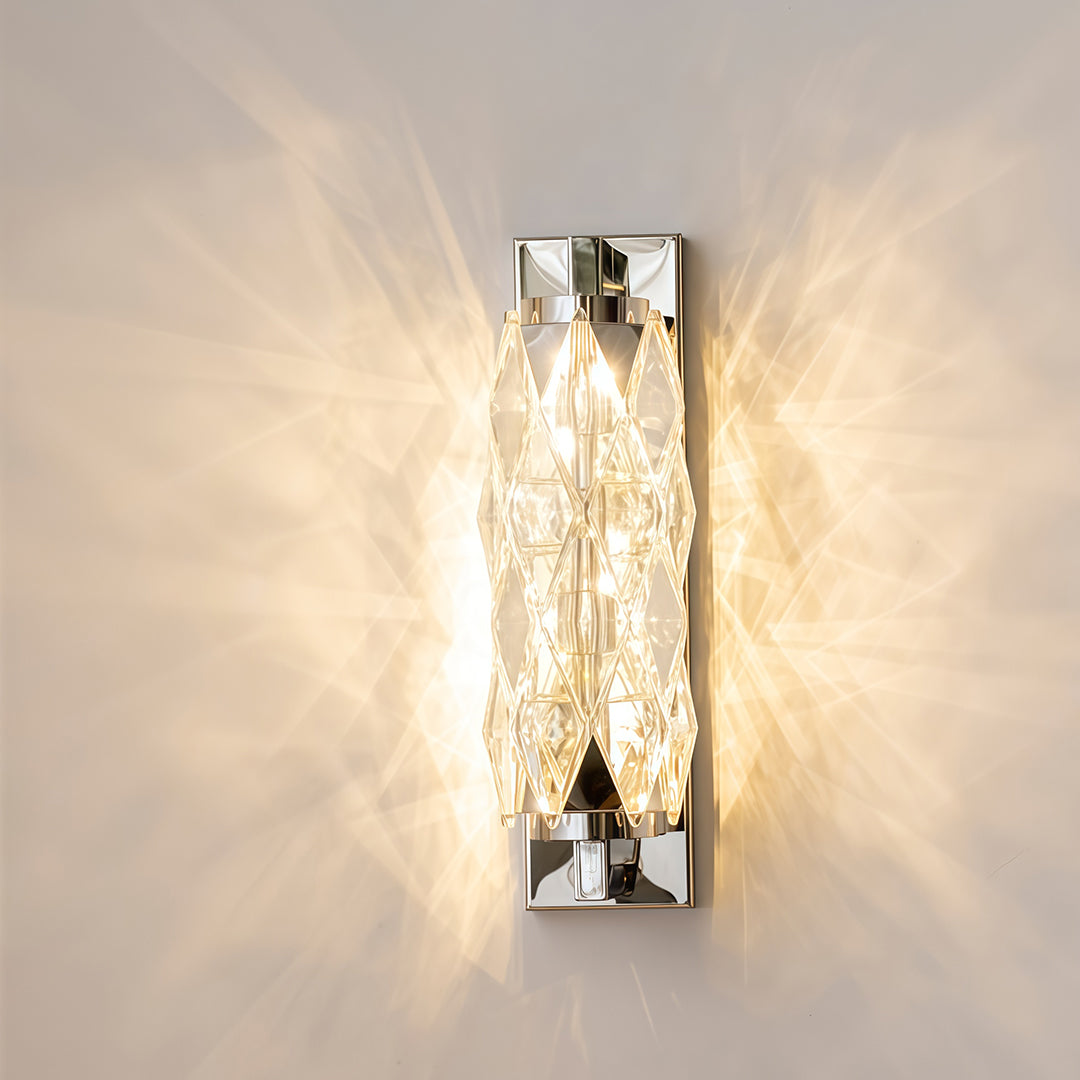 Modern Wall Light Geometric Design Stainless Steel Crystal Lamp