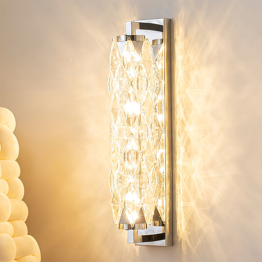 Modern Wall Light Geometric Design Stainless Steel Crystal Lamp