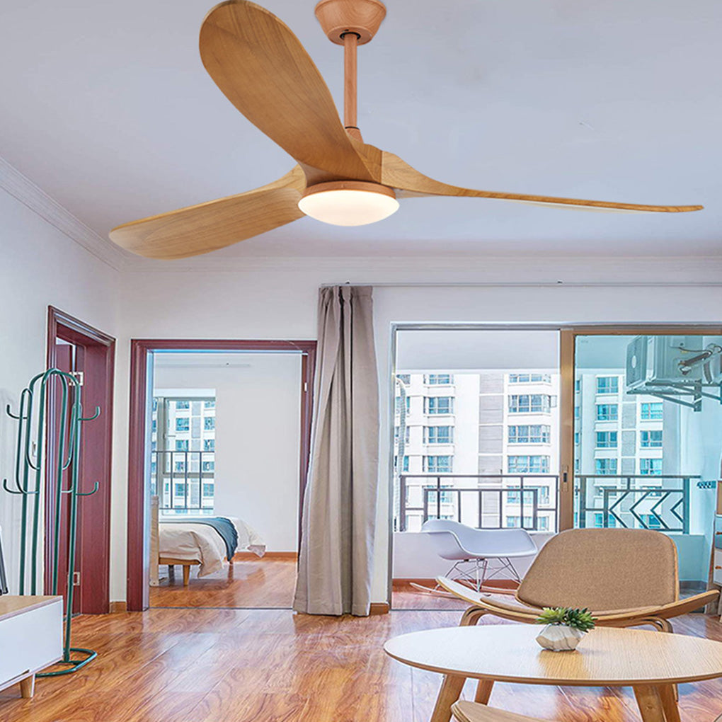 Modern Wood Ceiling Fan with Light Vintage Solid Wood Quiet Fan