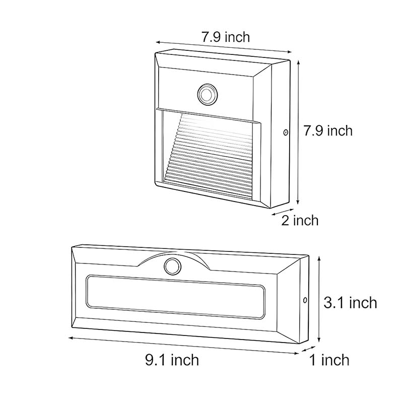 Motion Sensor LED Step Lights Modern Intelligent Outdoor Light