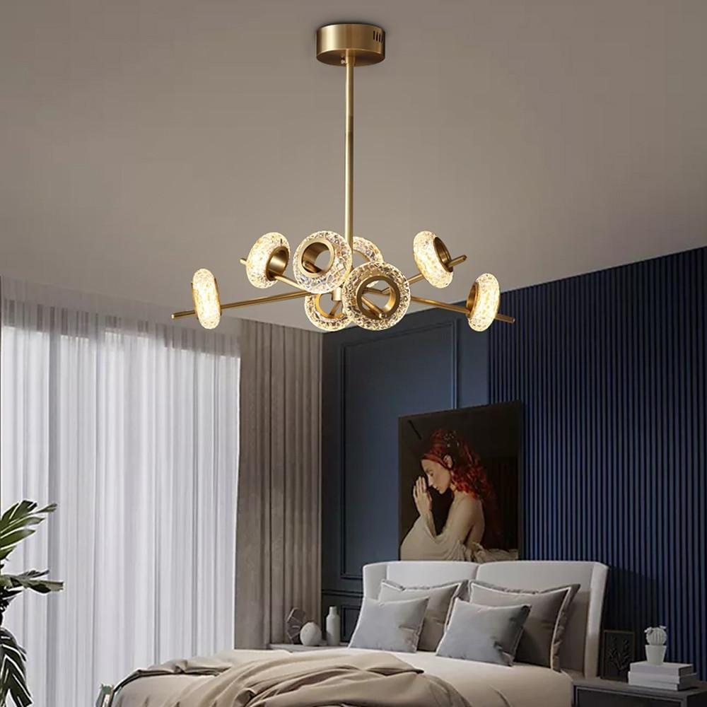 Modern Gold Sputnik Chandelier Copper Glass Island Ceiling Light