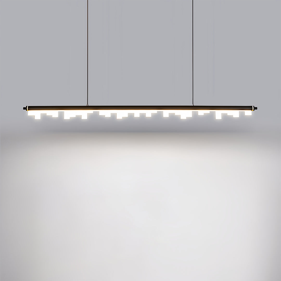 Black Metal Pendant Light Nordic Minimalist LED Linear Ceiling Light