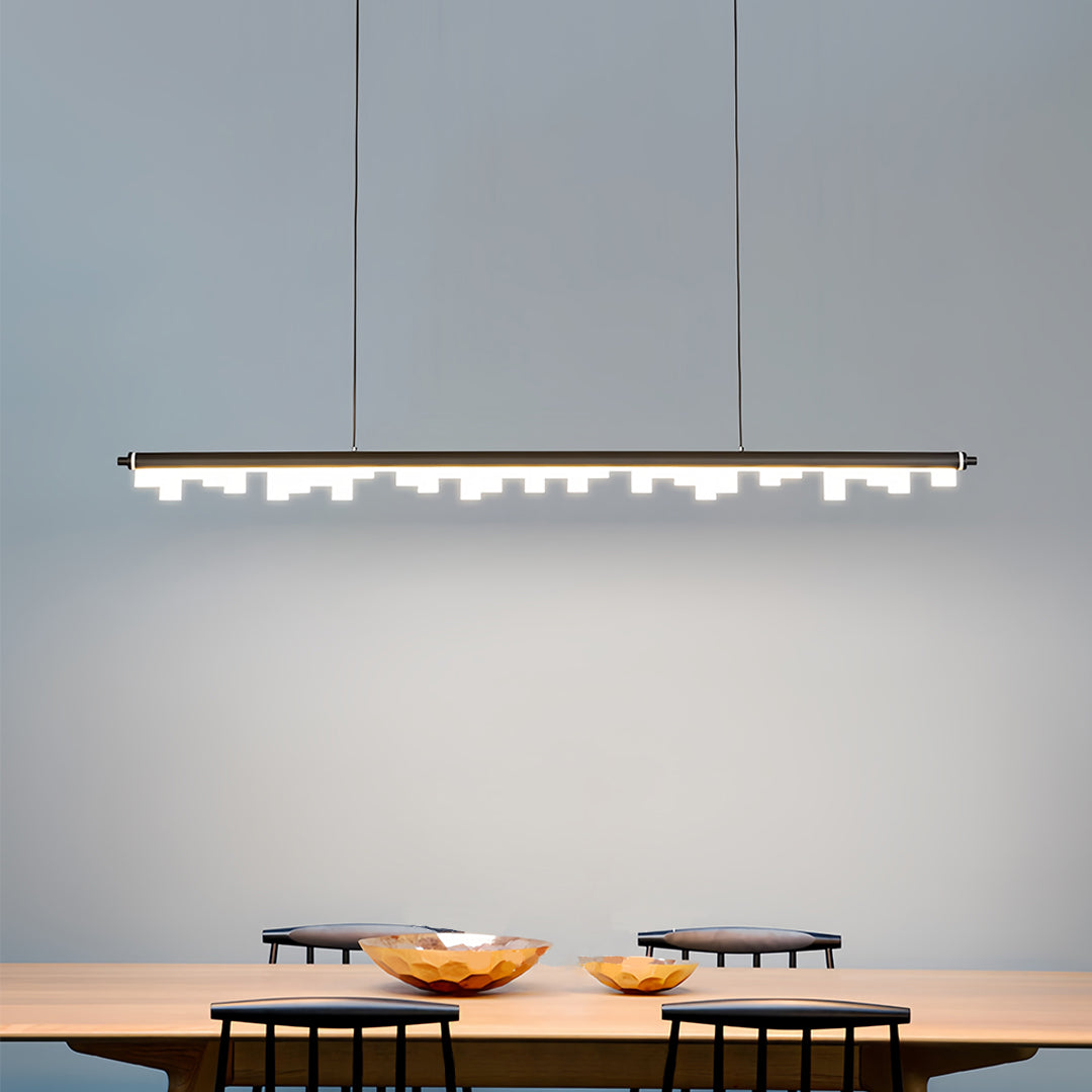 Black Metal Pendant Light Nordic Minimalist LED Linear Ceiling Light