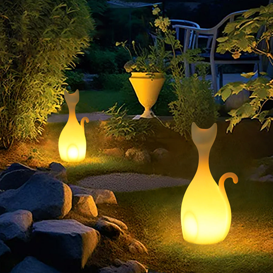 Solar Powered Animal Garden Lights PE Material Cat Animal Lighting