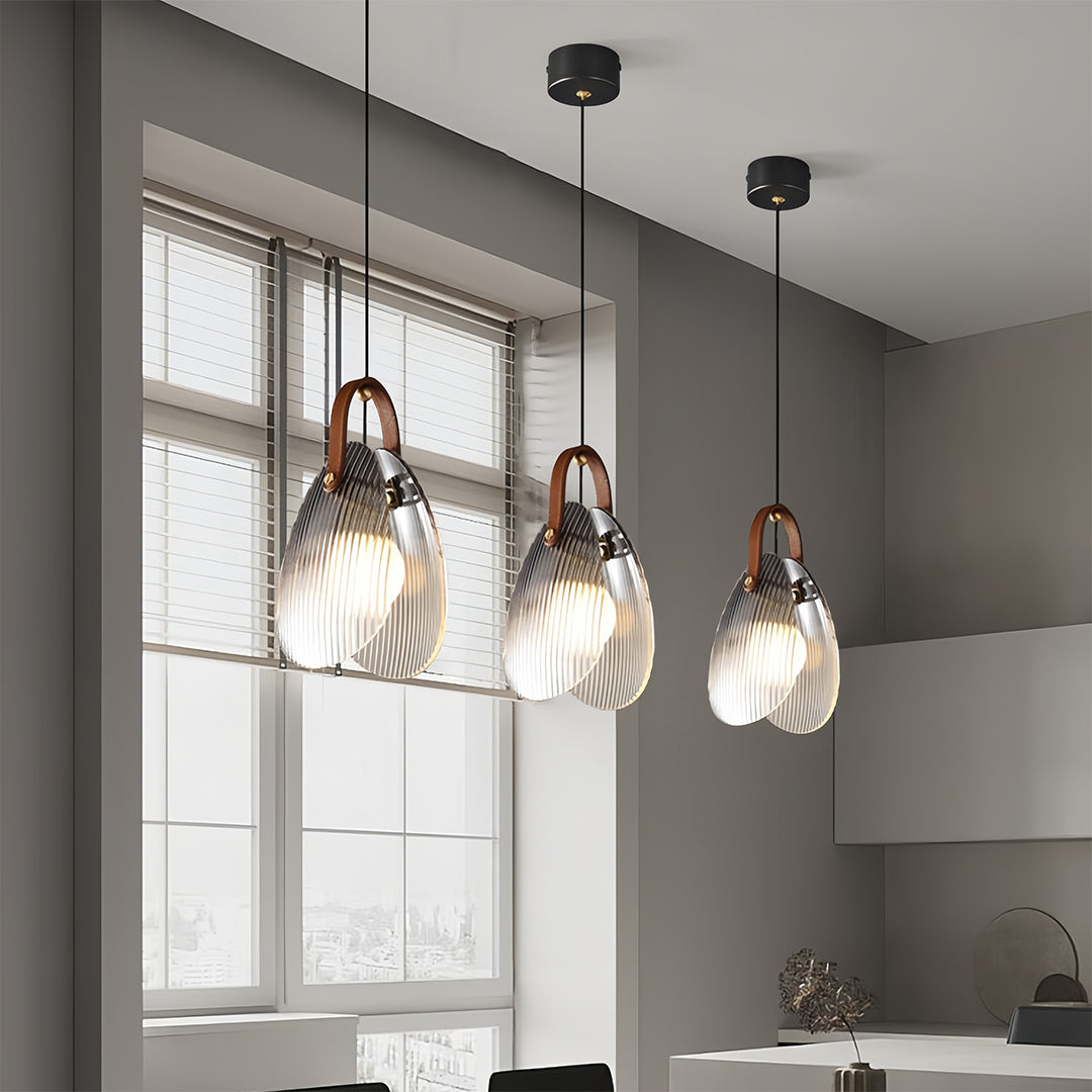 Hanging Glass Pendant Lights Nordic LED Pearl Shell Ceiling Light