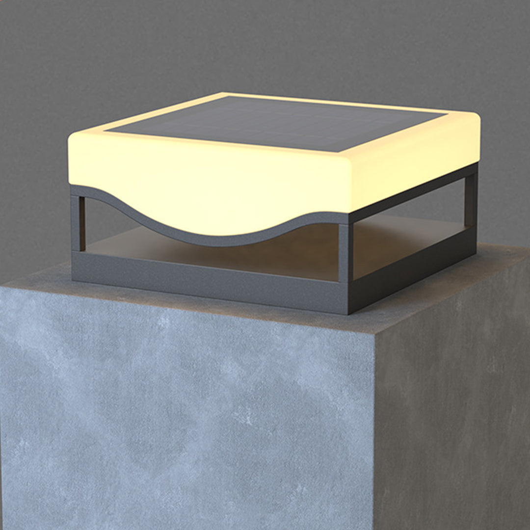 Contemporary Outdoor Pillar Lights Waterproof Solar-Powered