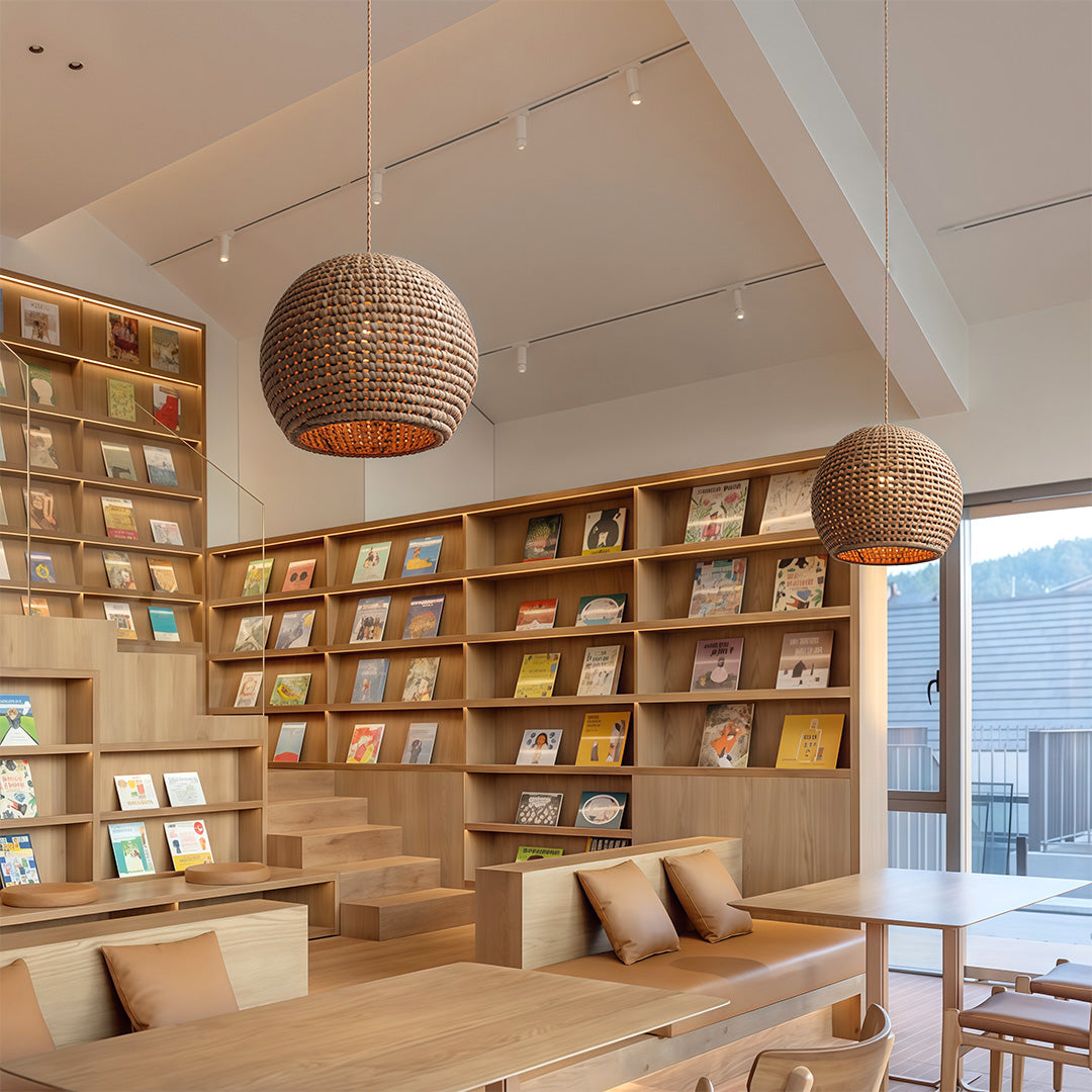 Japanese Paper Pendant Lights Raffia Zen Ceiling Light