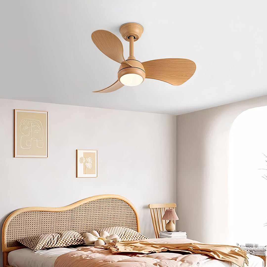 Retro Ceiling Fan with Light Nordic Inverter Metal Lamp Body Fan Light