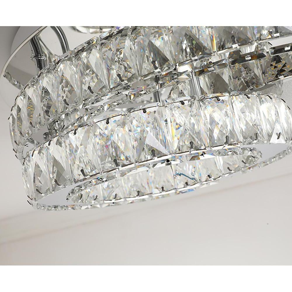 Overlapping Circles Crystal Stainless Steel Flush Mount LED Lights Ceiling Lights