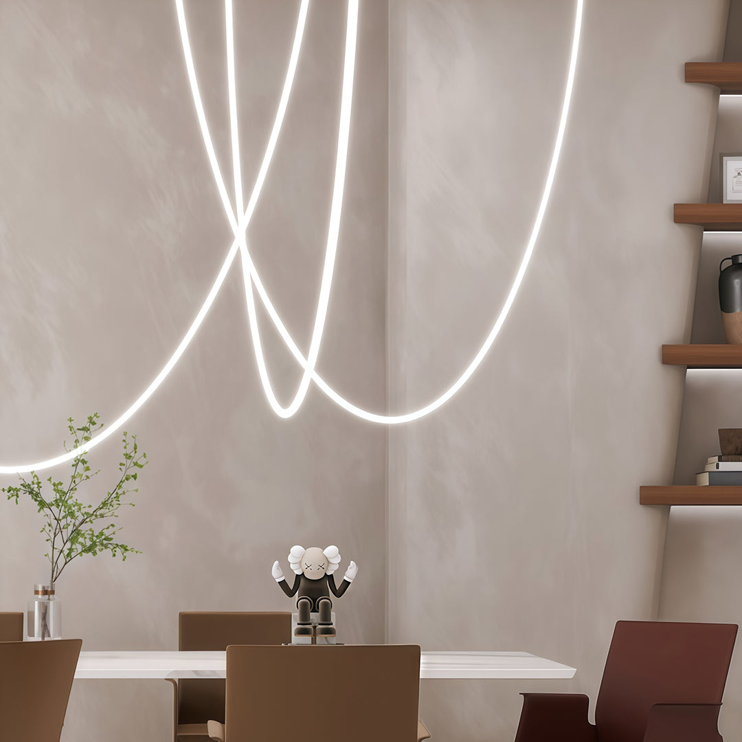 Neon Pendant Light Artistic Soft LED Linear Sceiling lights