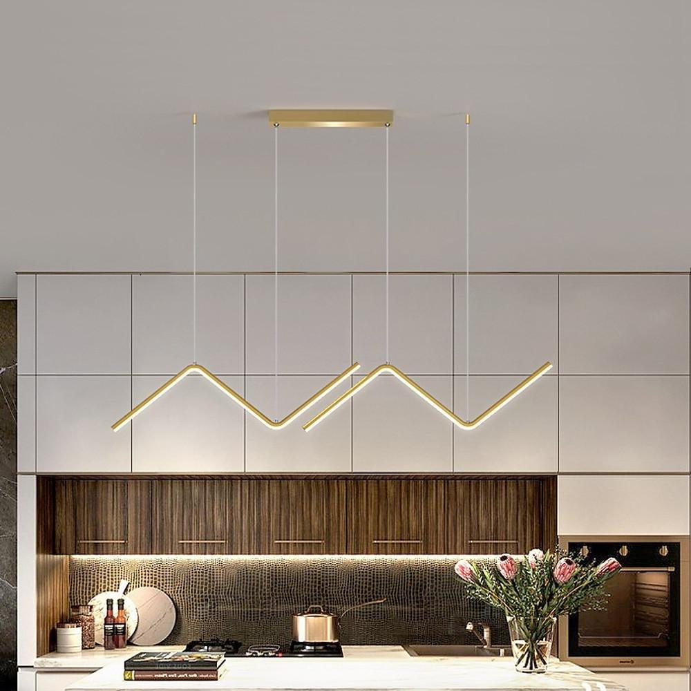Nordic Minimalist LED 2-Lights Wave Shaped Design Dimmable Pendant Light