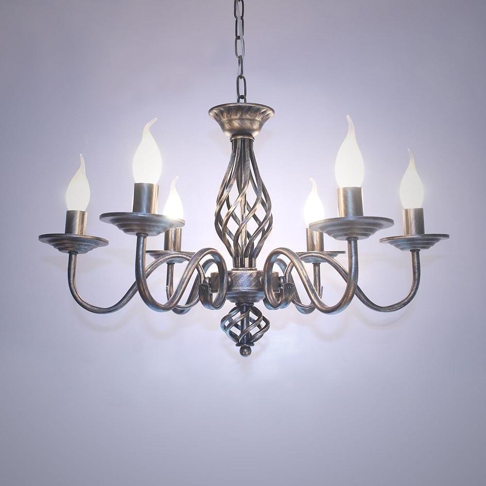 6 Lights LED Candle Pendant Light Modern Chandeliers
