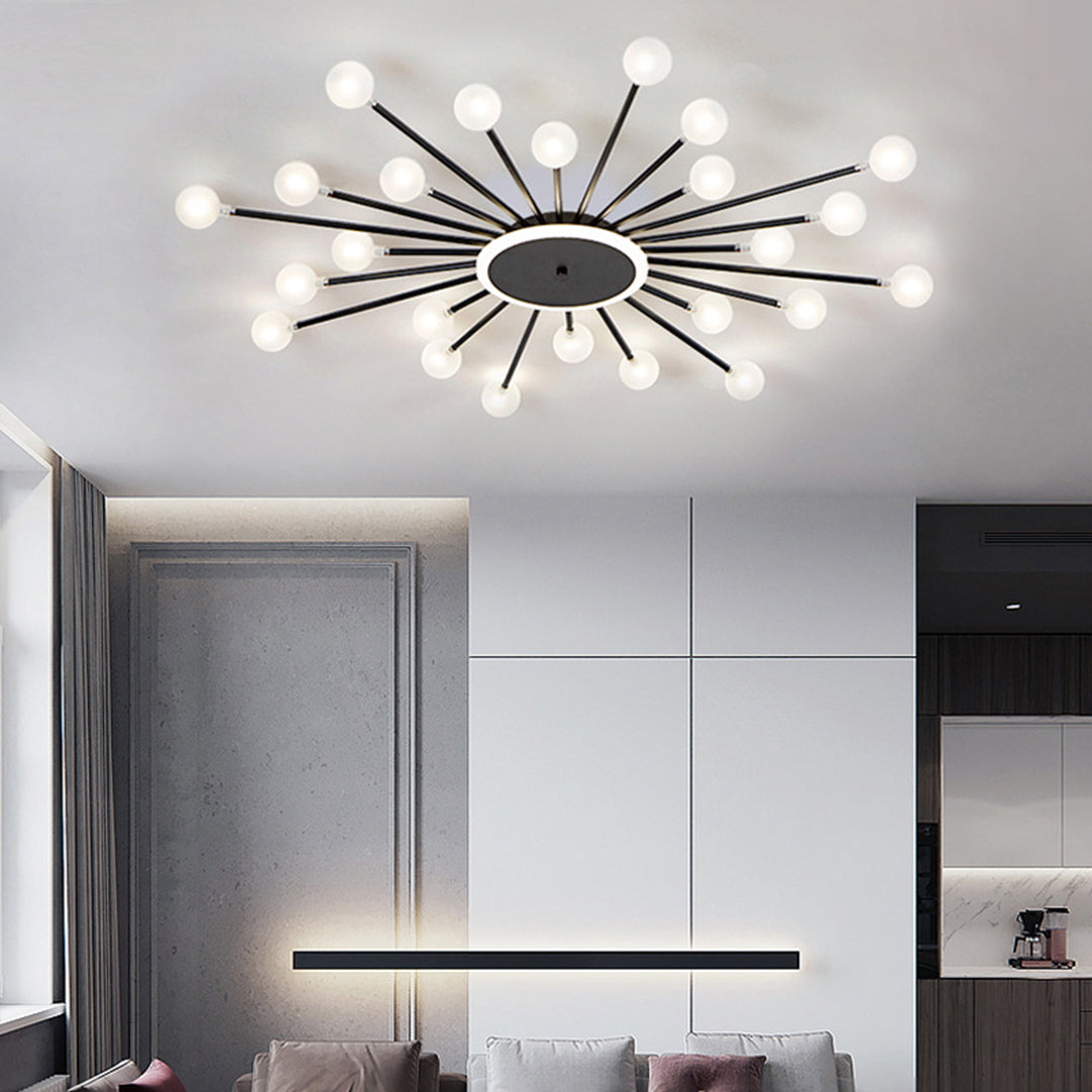 Glass Flush Mount Light Minimalist Sputnik Style Luxury Ceiling Light