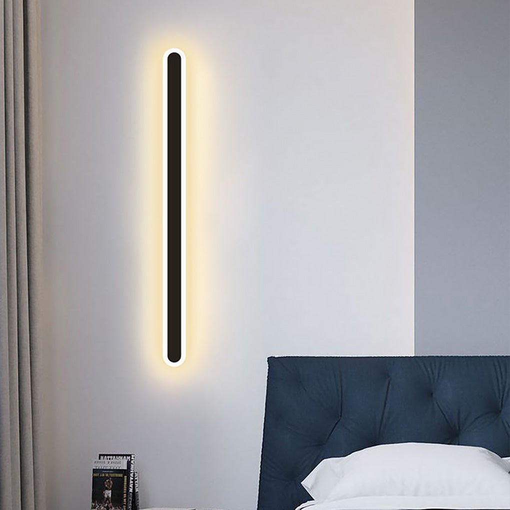 Nordic Minimalist Linear LED Lights Black Background Wall Sconces