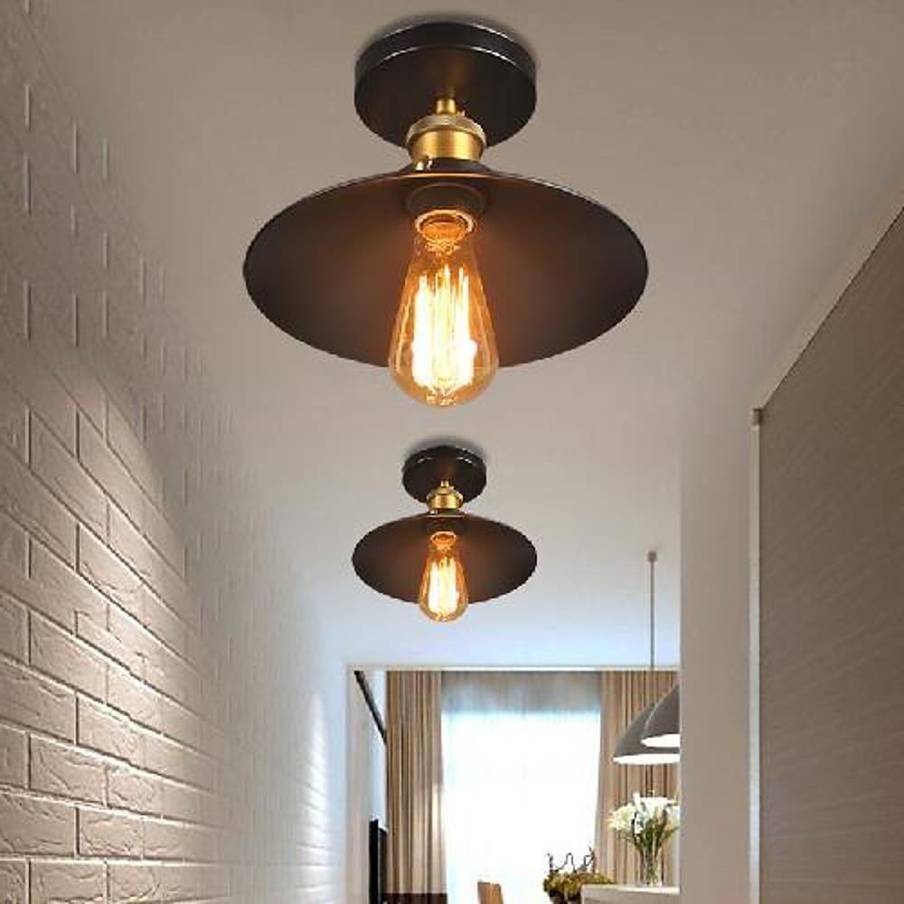 Circular Teardrop Industrial Hallway Lighting LED Semi-Flush Mount Ceiling Light