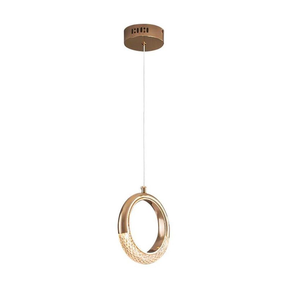 Ring Shaped LED Electroplated Metal Modern Pendant Light Hanging Lamp